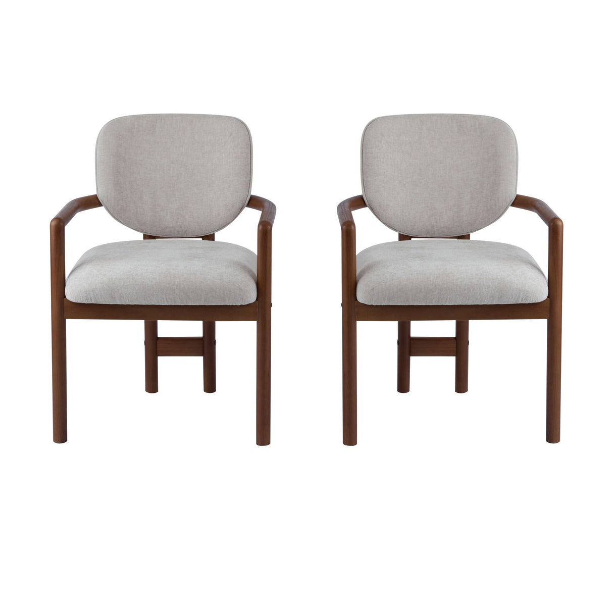 Upholstered Arm Dining Chairs (Set of 2)