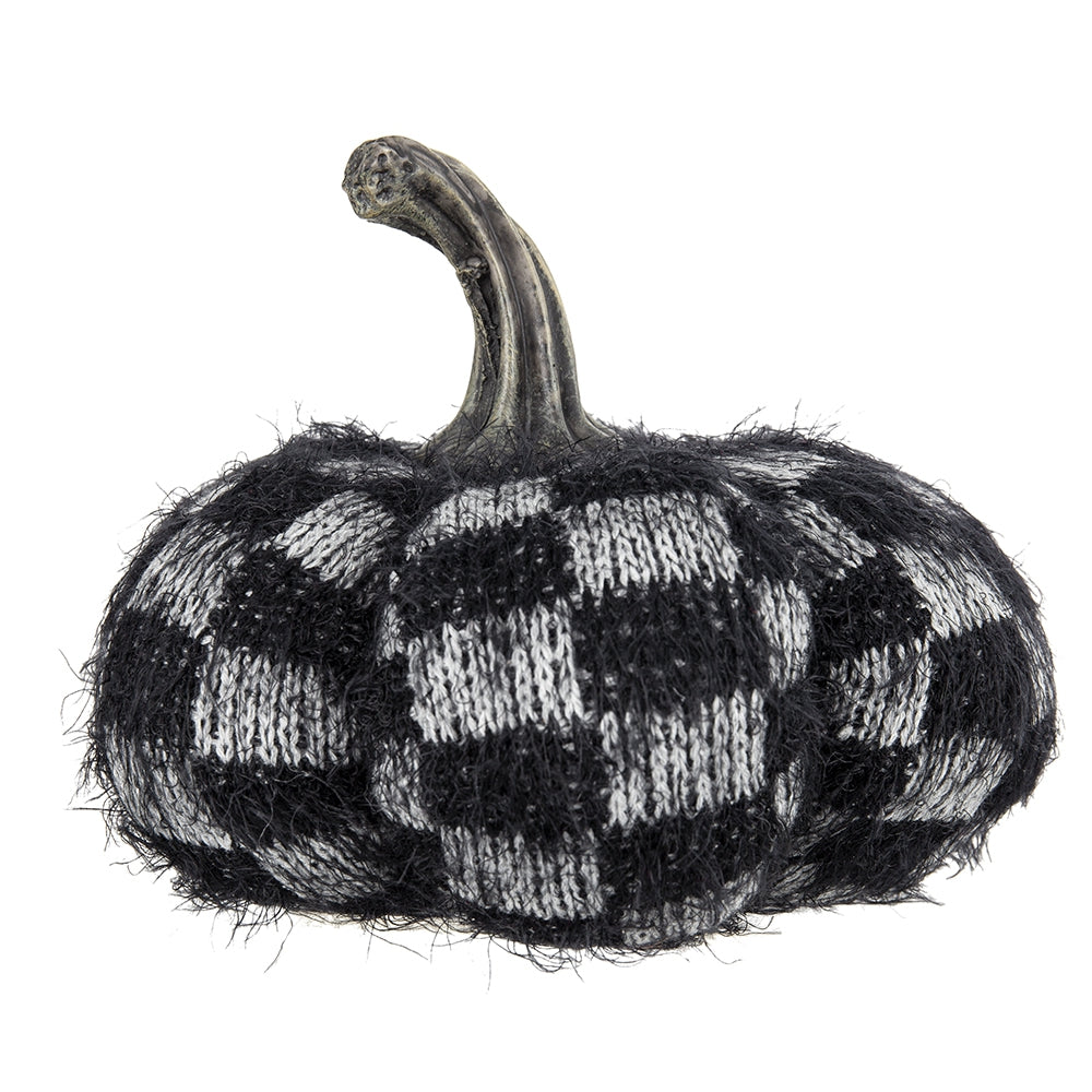 Set of 2 Fabric Black Pumpkins