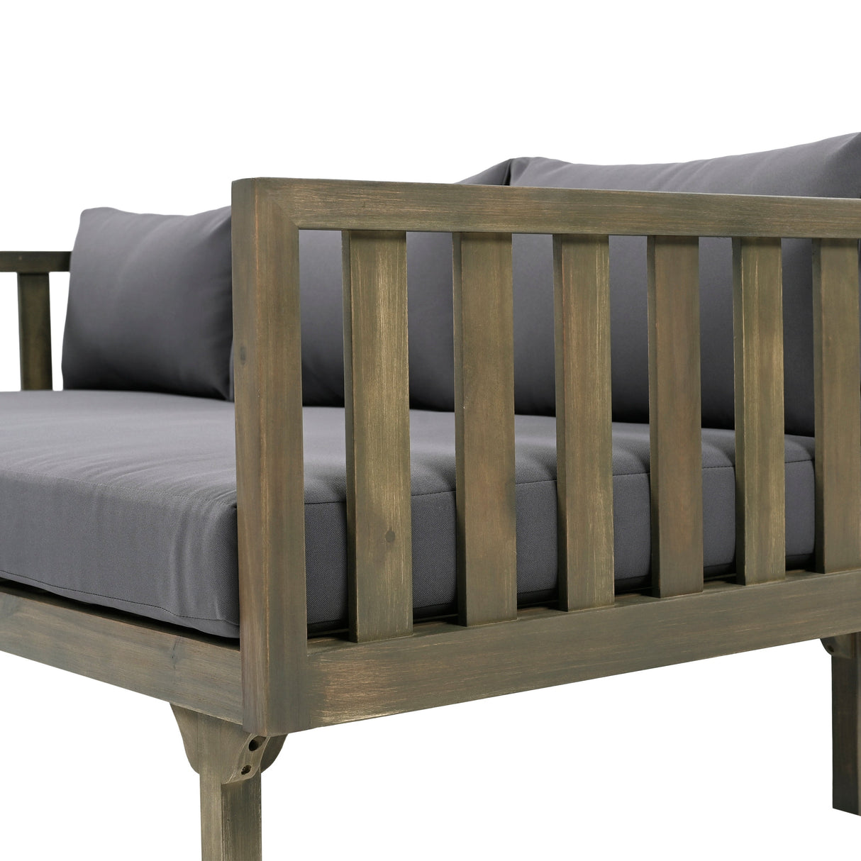 Claremont 3 Seater Daybed with Slat Paneling and Water-Resistant Cushions