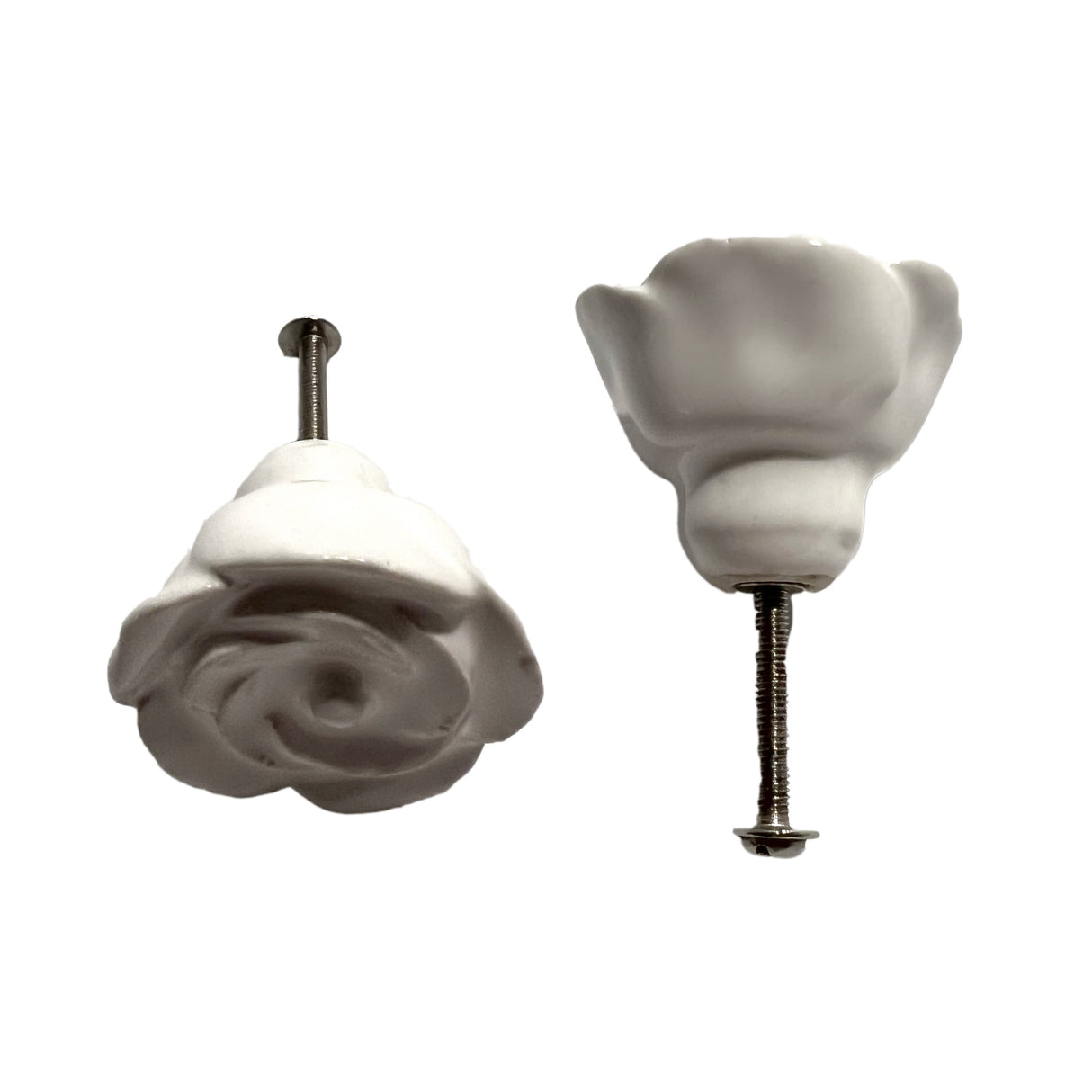 Ceramic flower cabinet knobs 6 pack knobs for cabinets and drawers, closet door knobs, drawer pulls and knobs with mounting screws