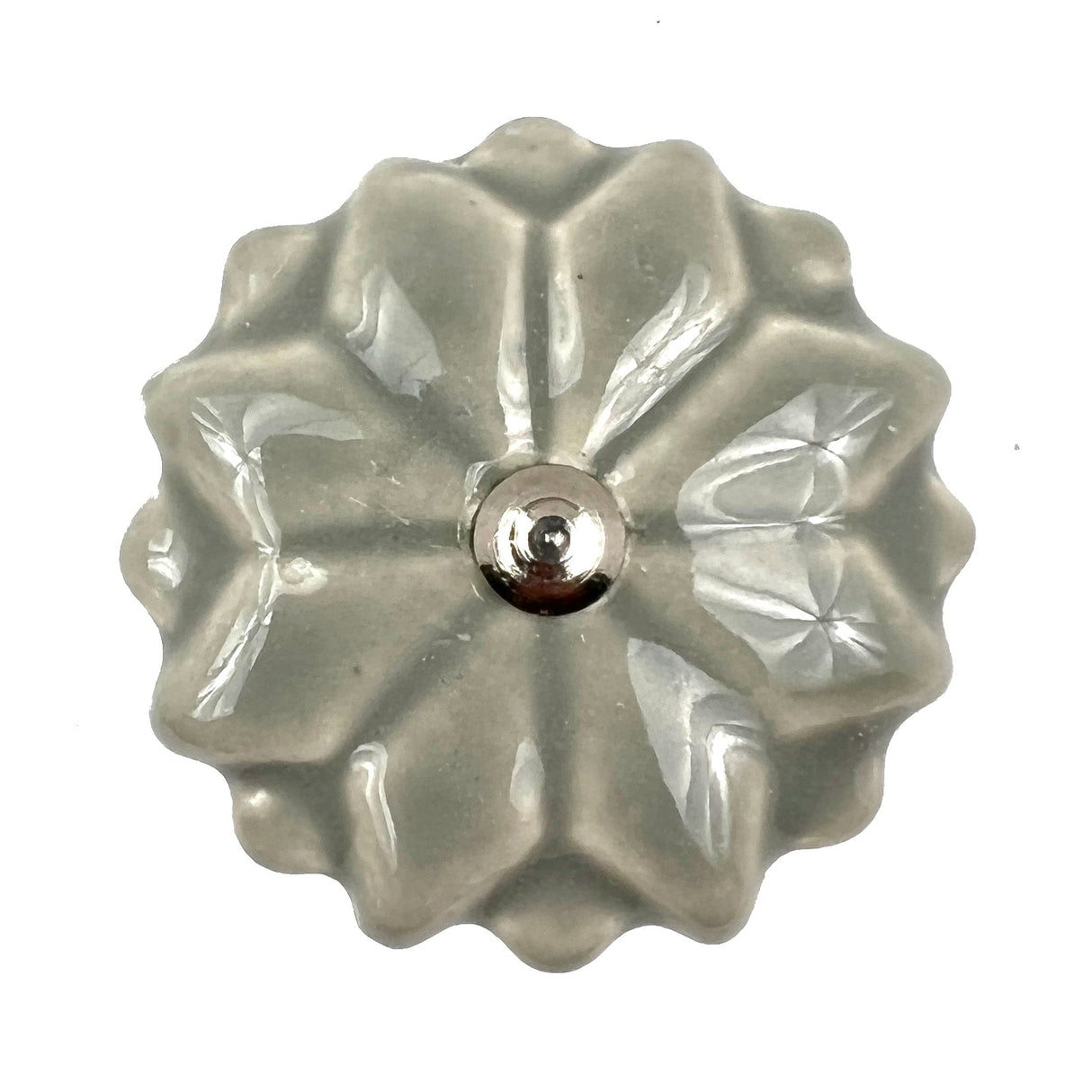 Ceramic per flrl scallop cabinet knobs 6 pack knobs for cabinets and drawers, closet door knobs, drawer pulls and knobs with mounting screws