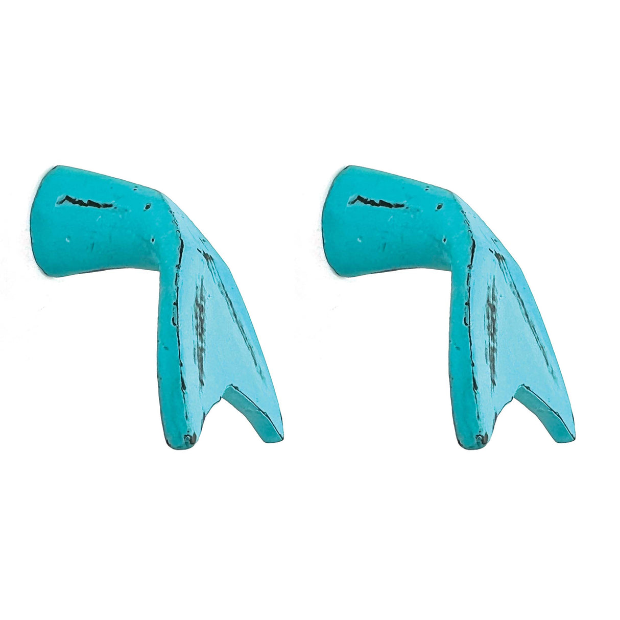 Cast iron whale tail cabinet knobs 6 pack knobs for cabinets and drawers, closet door knobs, drawer pulls and knobs with mounting screws