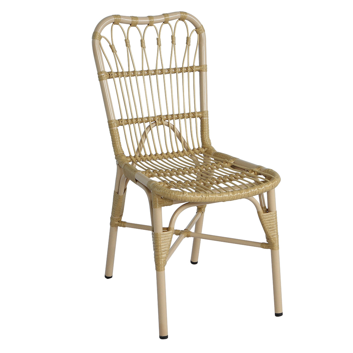 7-Piece Outdoor Dining Set for 6 with Acacia Wood Table & Rattan Chairs