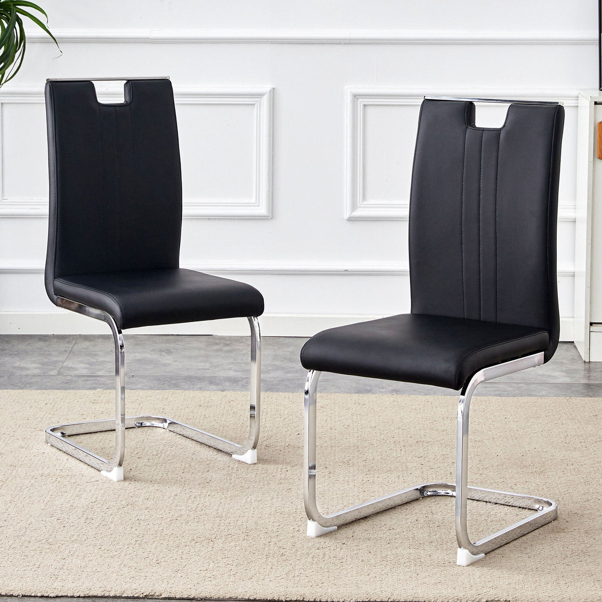 Bow Shaped Ergonomic Chairs with Non-Slip Base - Black or White