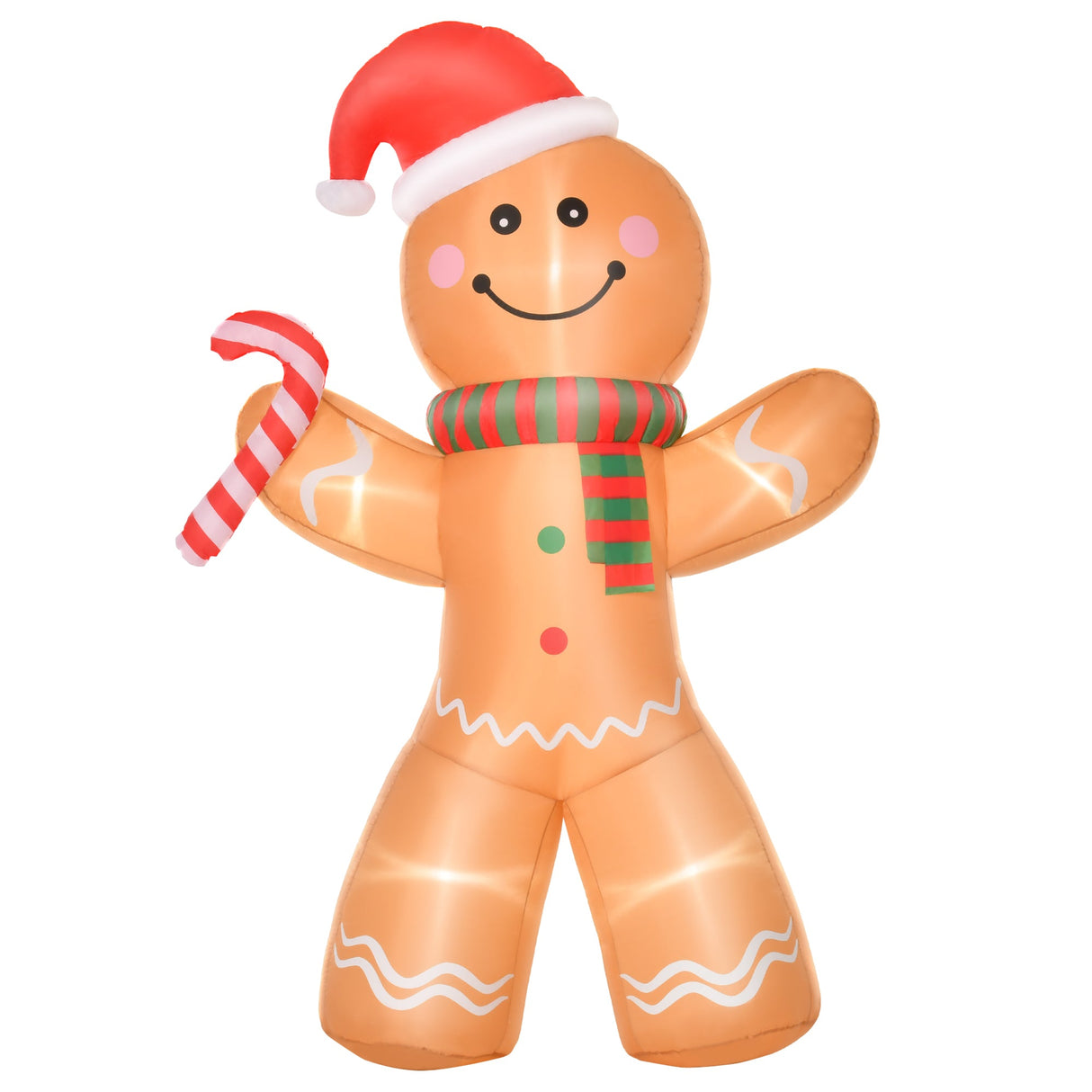 HOMCOM 8ft Christmas Inflatable Gingerbread Man Decoration
