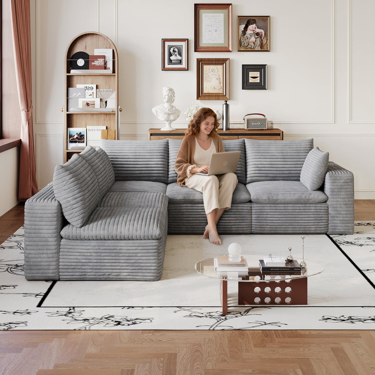 Cloud Sofa - 99*103" Corduroy Fabric