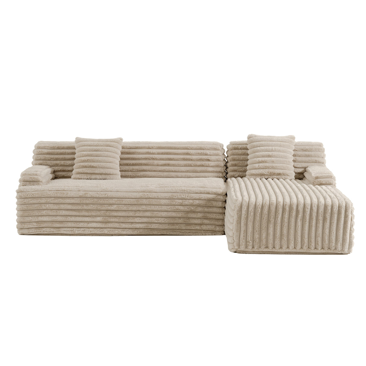 110" Light Coffee Cloud Sectional Sofa — Free-Combination Upholstered Couch