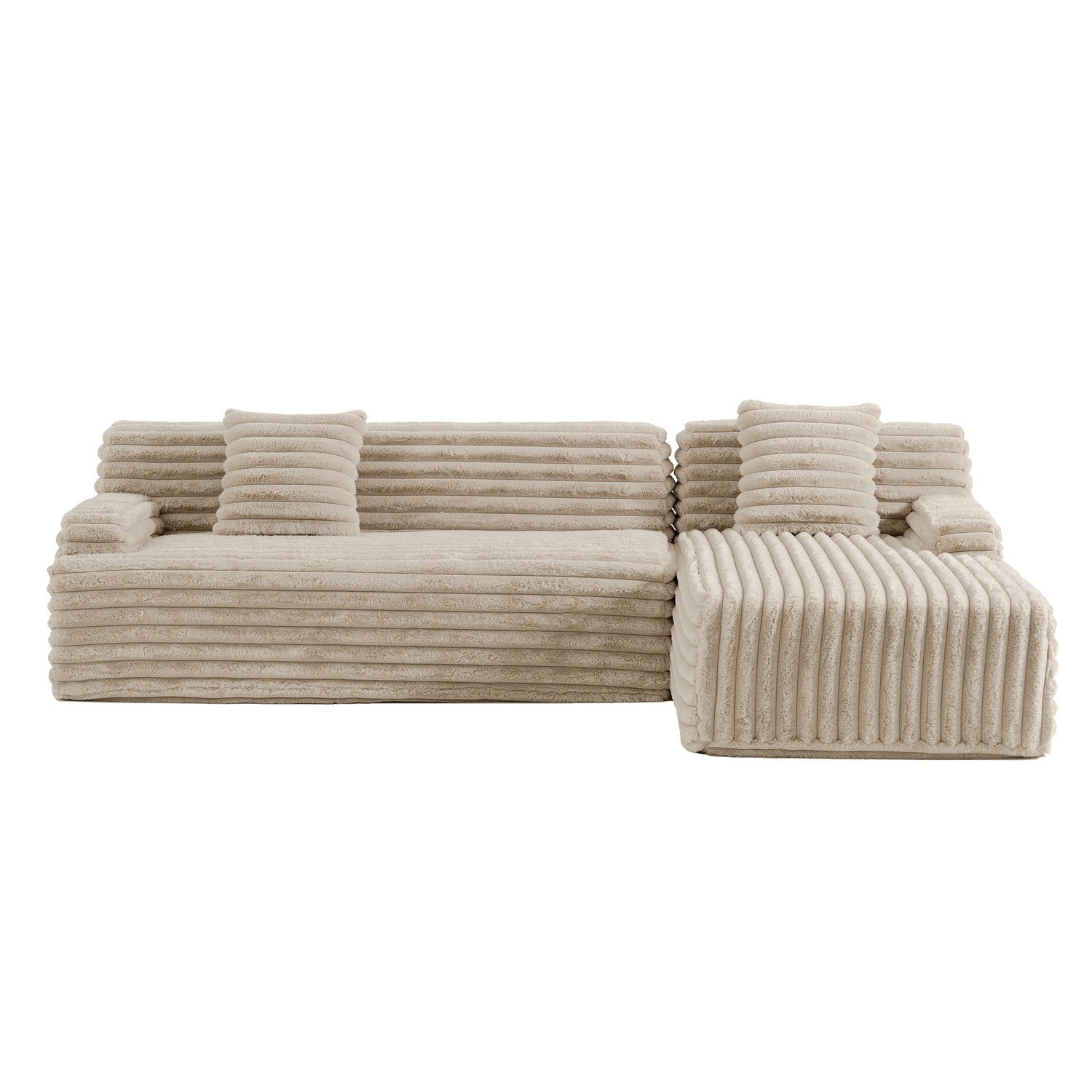 110" Light Coffee Cloud Sectional Sofa — Free-Combination Upholstered Couch