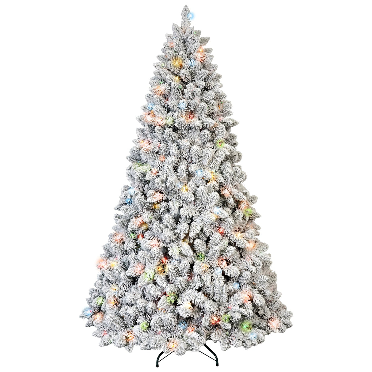 6FT Flocked Christmas Tree with 350 Colorful UL Lights