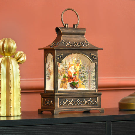 Lighted-Musical-Santa-Snow-Globe-with-Swirling-Glitter,-Battery-Operated-,-Bronze-Christmas-Decor