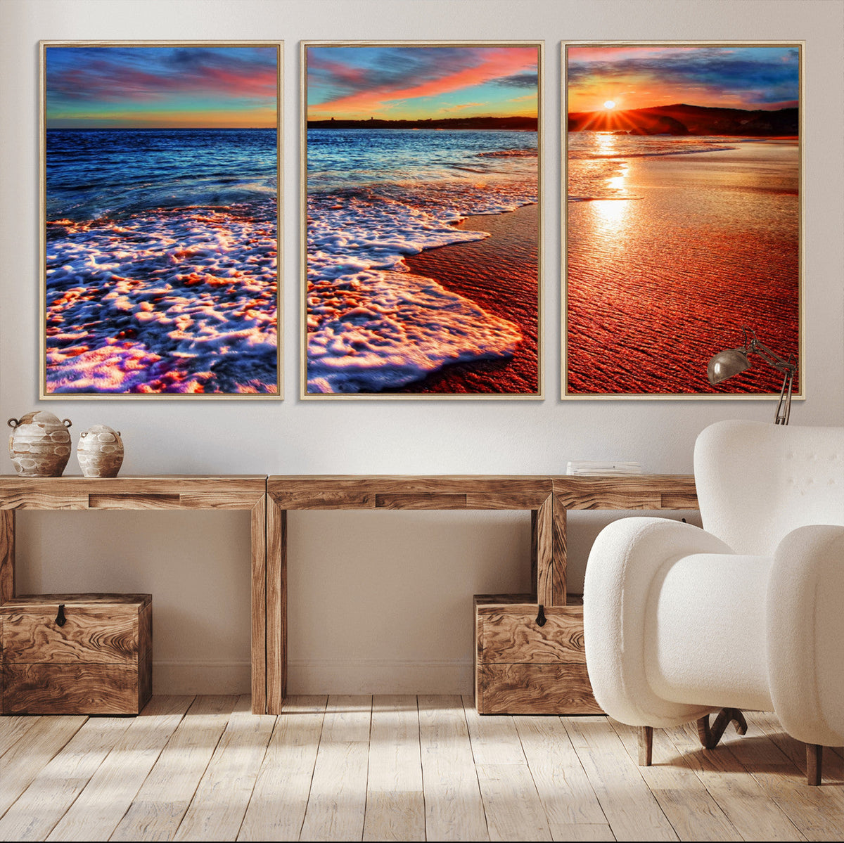 Colorful Coastal Sunset on the Beach Canvas Print, Ocean