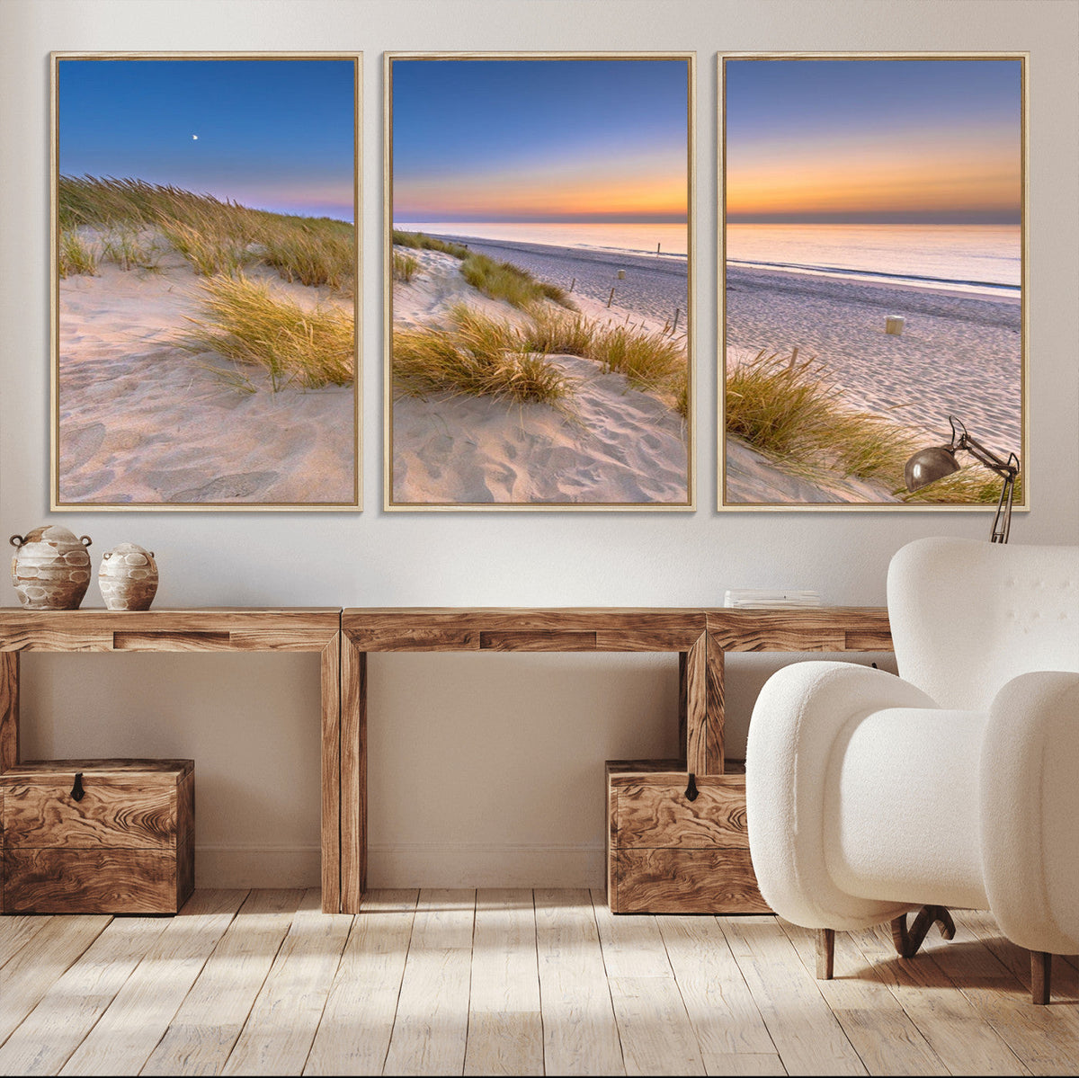 Sunrise On The Beach Wall Art Canvas Print
