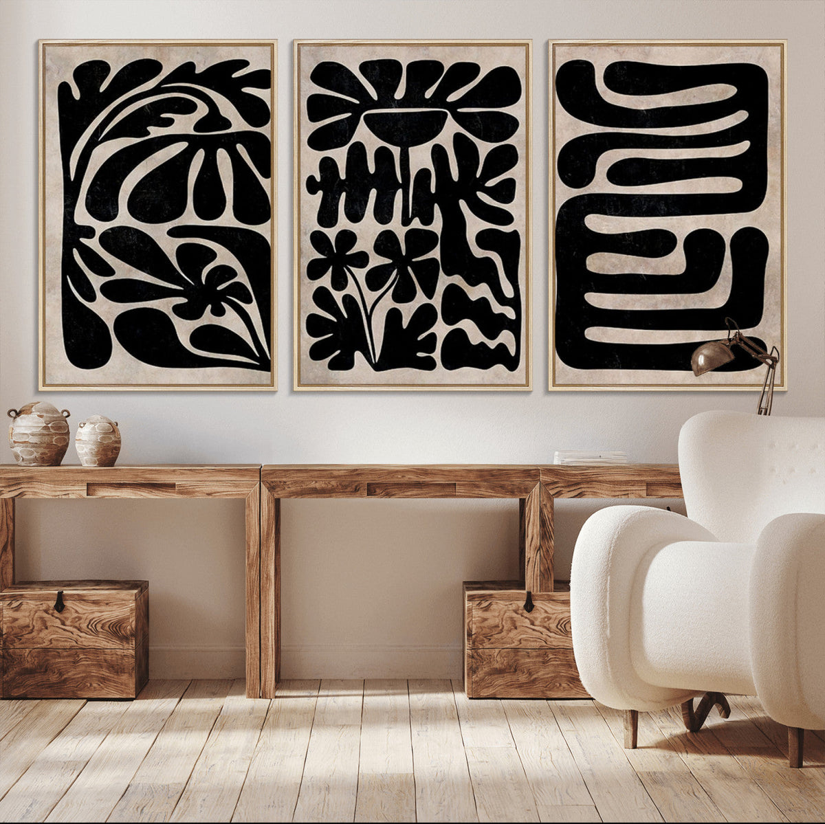 Canvas Print Wall Art Abstract Art Boho, Framed Boho Art