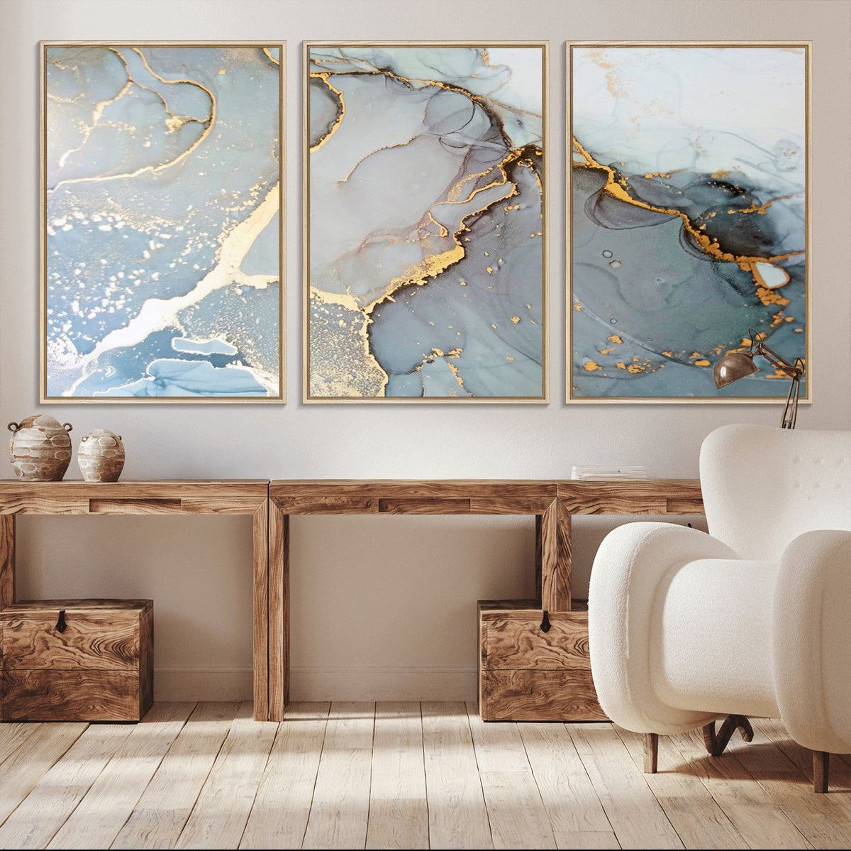 Large Abstract Marble Wall Art Canvas Print for Living Room