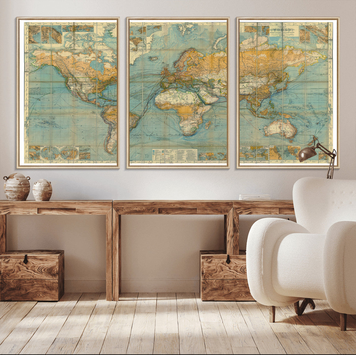 Push Pin World Map Canvas Print – Travel Tracker Wall Art