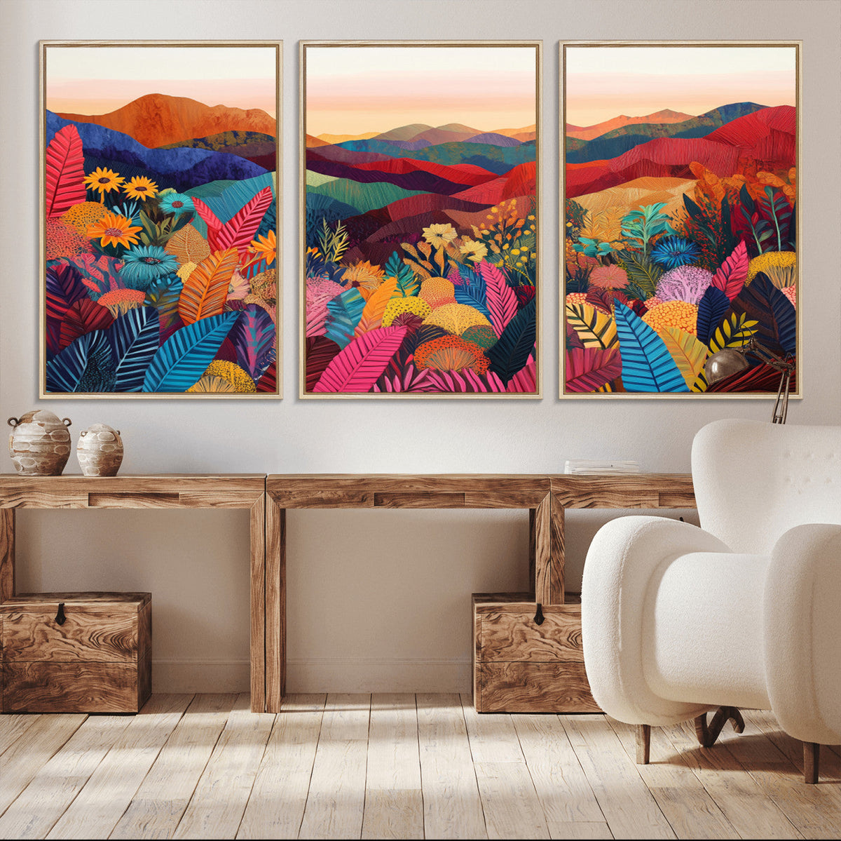 YAYOI KUSAMA Abstract Print - Landscape Canvas Wall Art