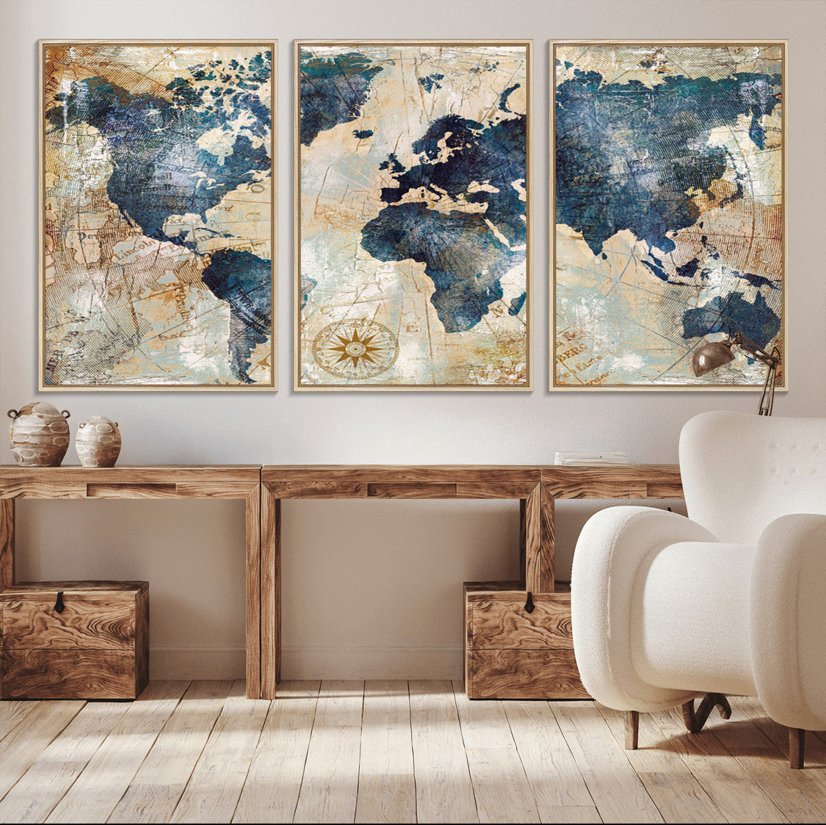 World Map Canvas Print – Framed Wall Art for Couples,