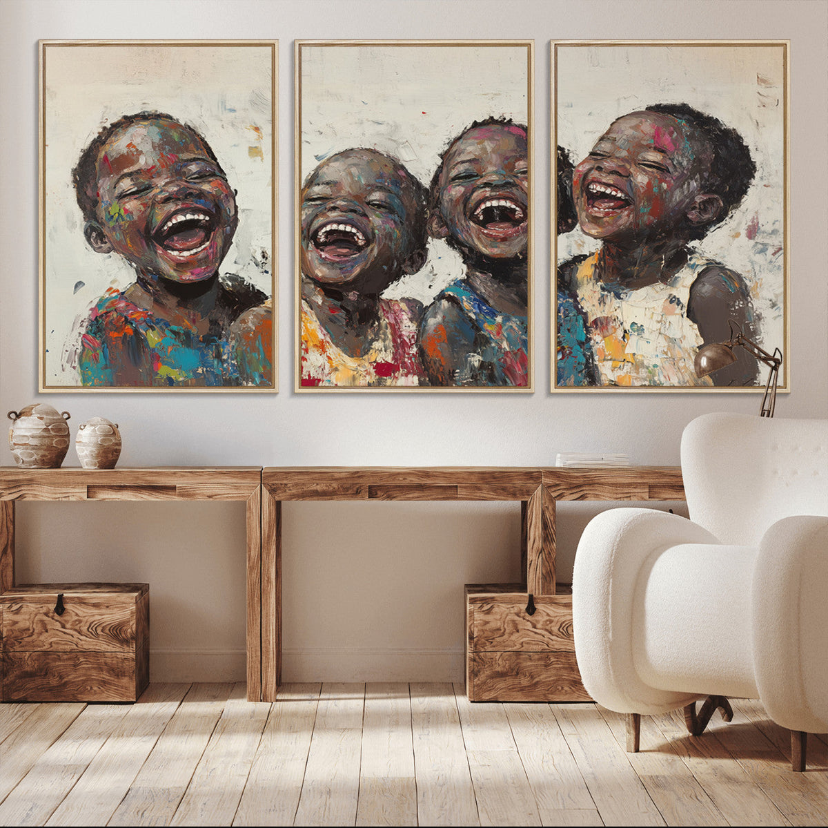 Shai Yossef Print - Joyful Childhood Canvas Wall Art -