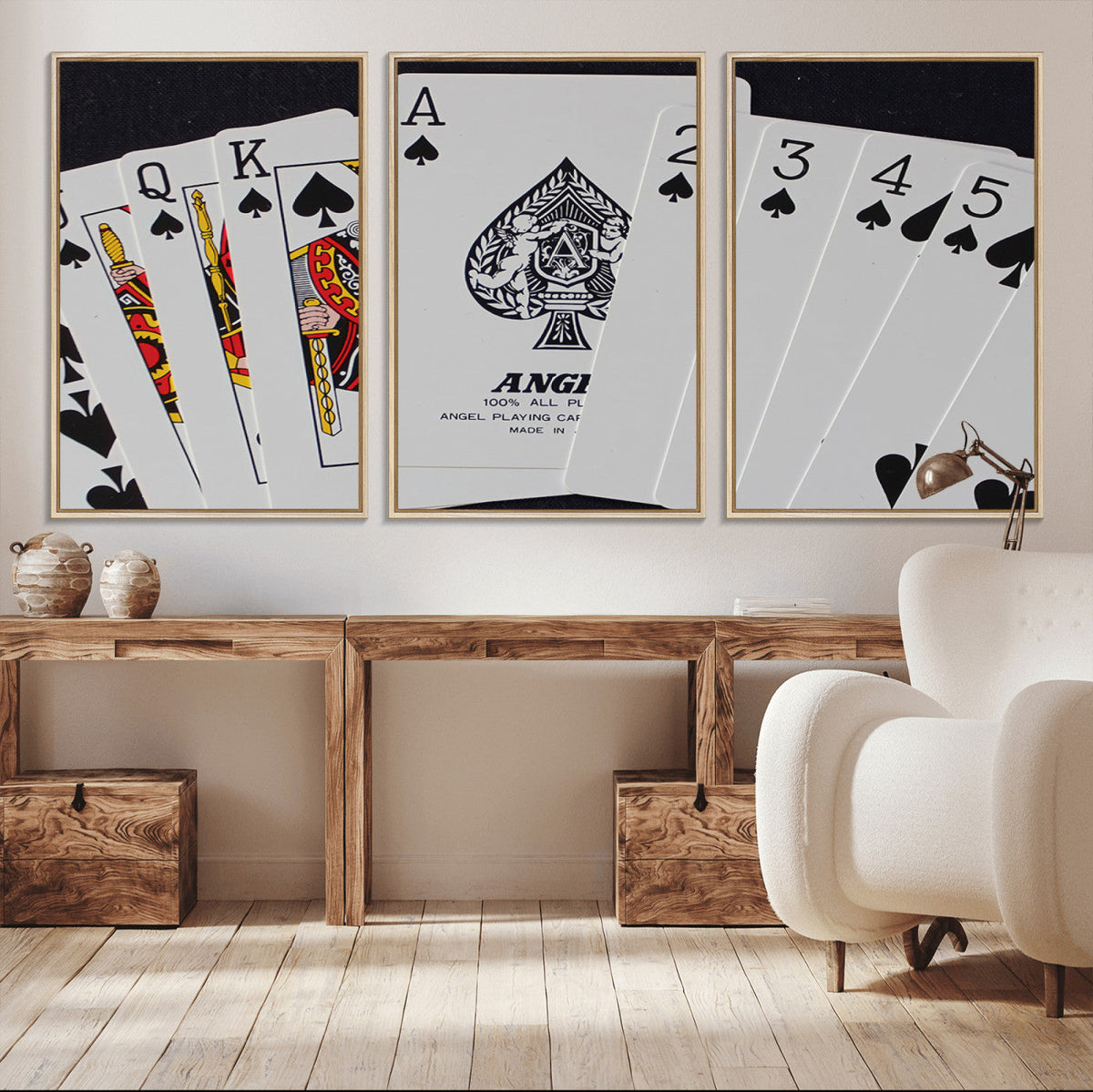 Poker Wall Art - Playing Cards Canvas Wall Art Print - Ace