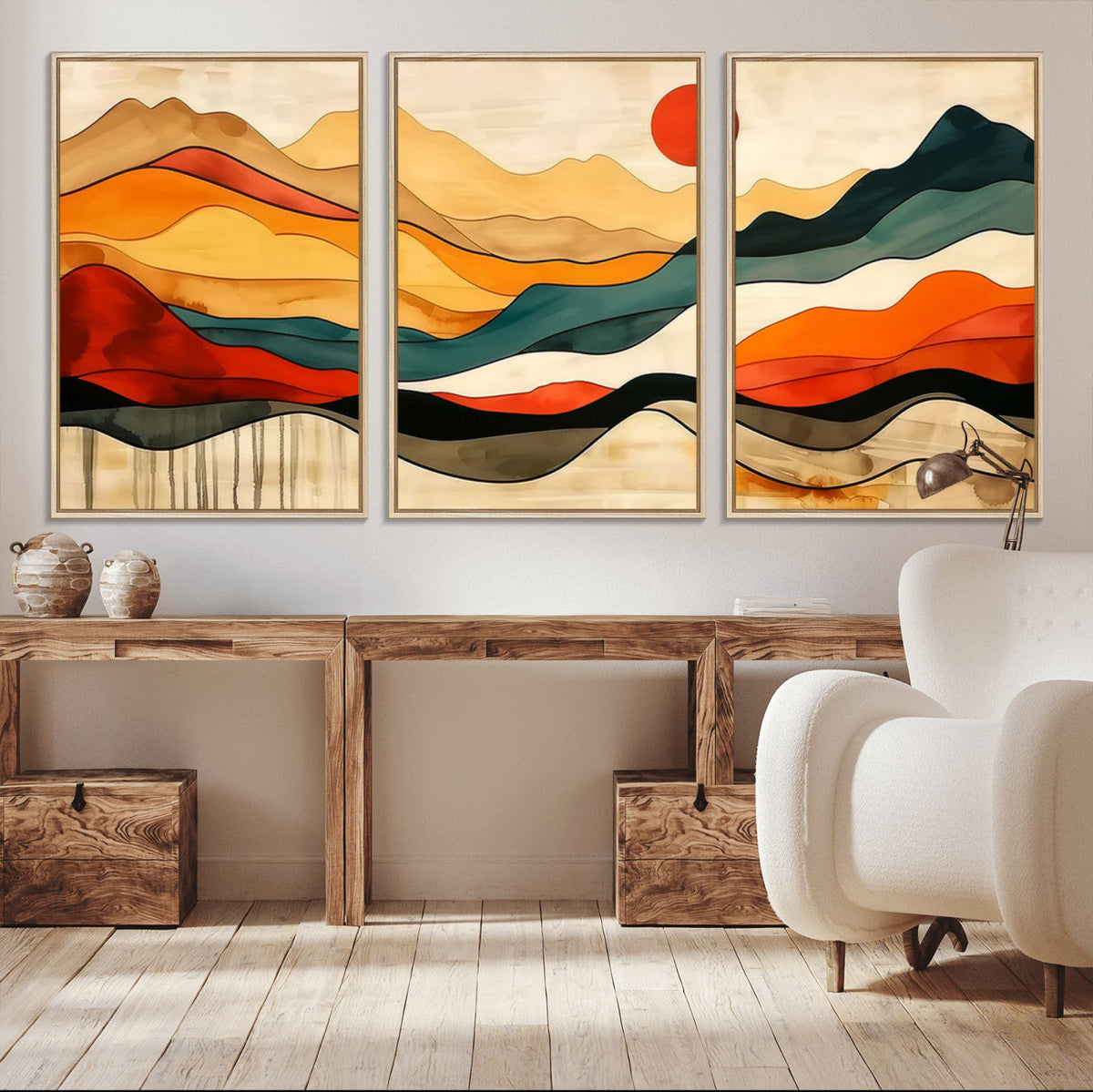 Mid Century Wall Art Print - Abstract Woodland Print -