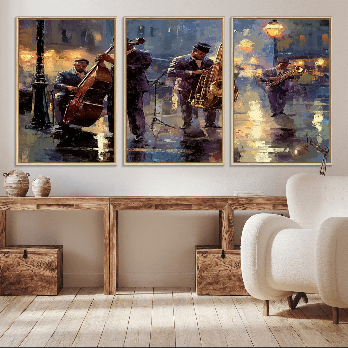 Afro Abstract Jazz Music Wall Art Canvas Print – Colorful