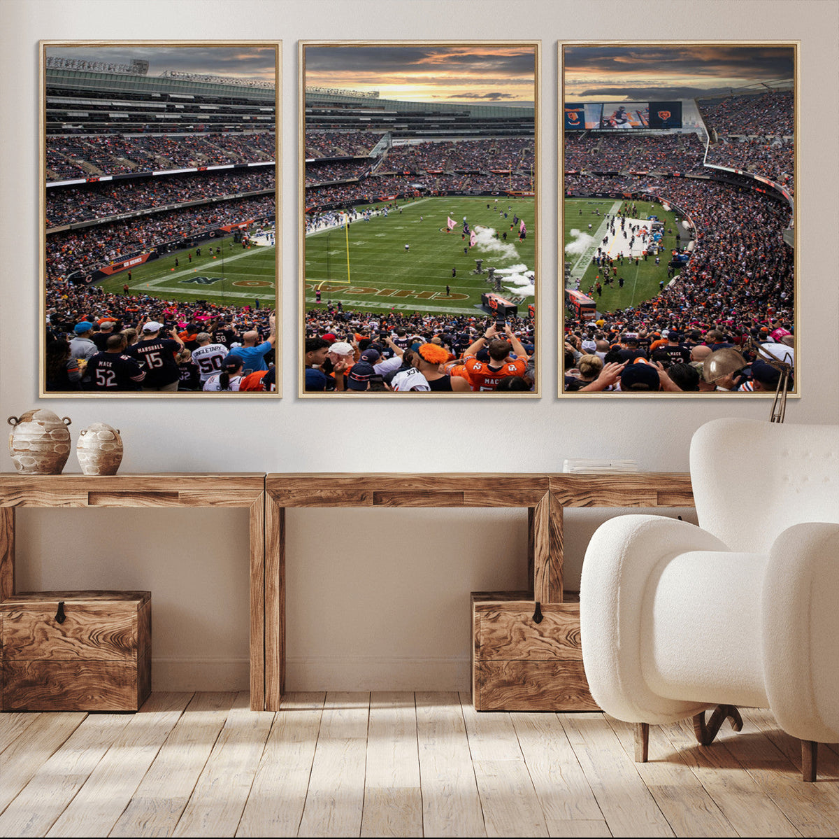 Chicago Bears Soldiers Field Wall Art Canvas Print – Framed