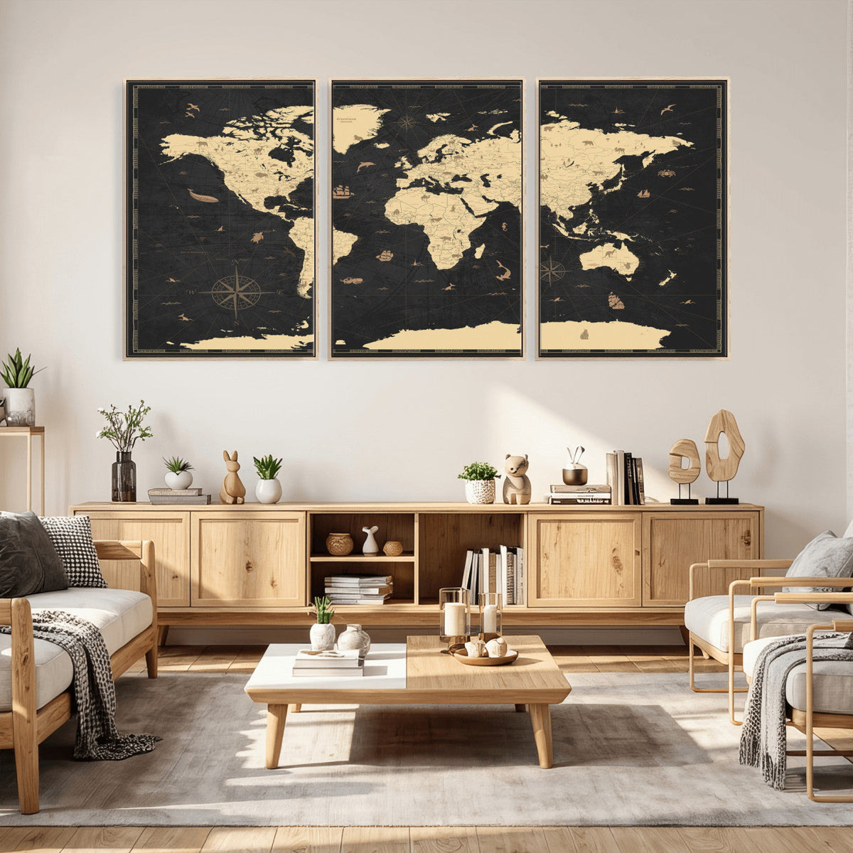 World Map Canvas Print – Detailed Map of the World Wall Art