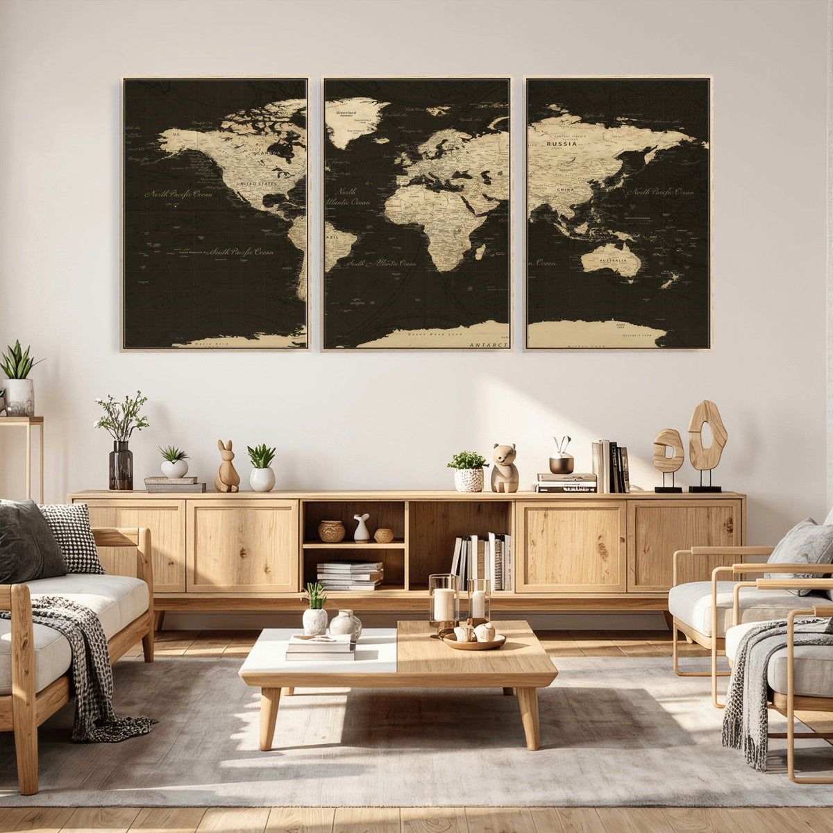 World Map Canvas Print – Framed World Map Wall Art for