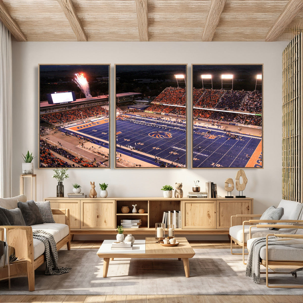 Boise State Stadium Large Wall Art Canvas Print for Living