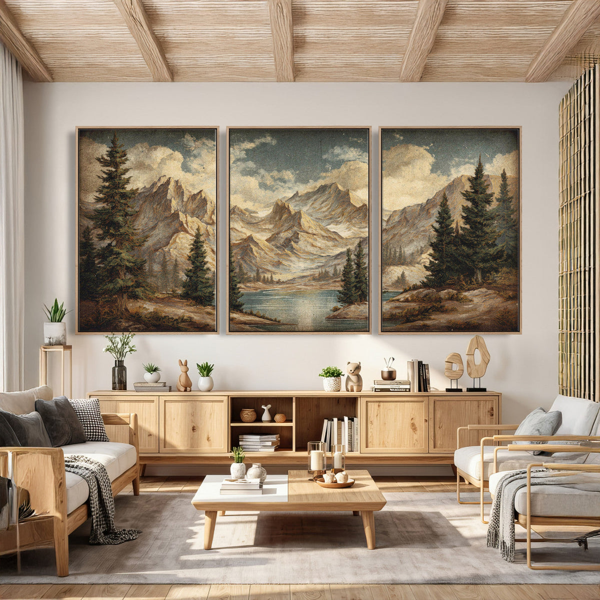 Drip Style Forest Lake Gold Art — Abstract Expressionist