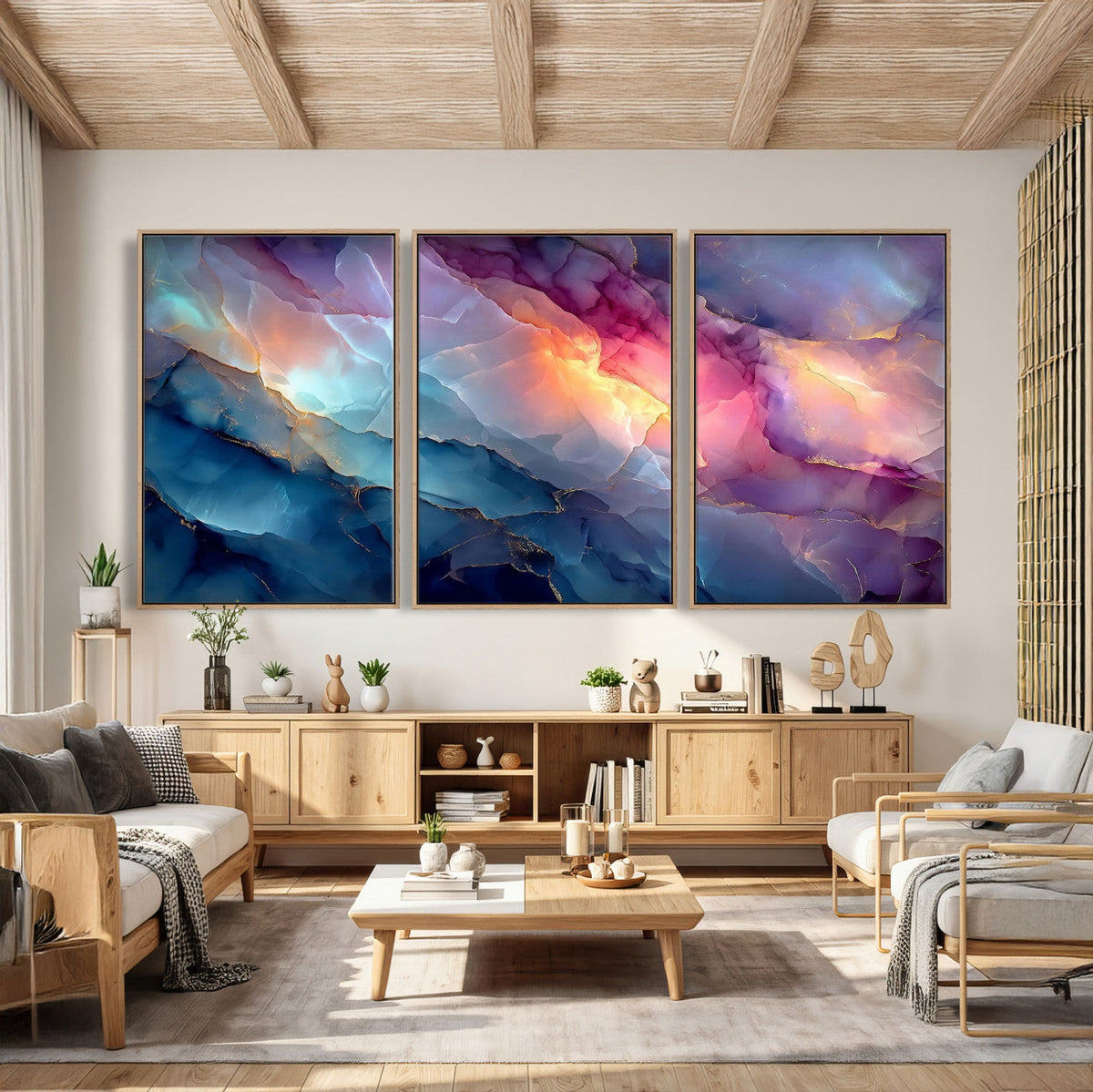 Colorful Abstract Canvas Wall Art Print, Vibrant Popup Color Art Print