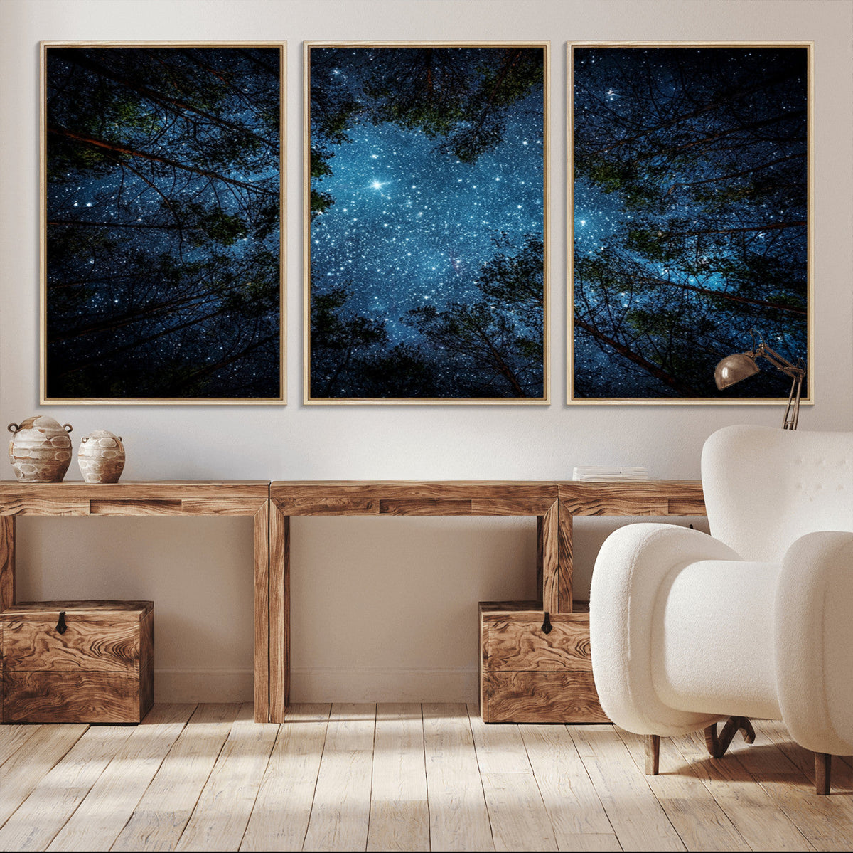 Forest and Stars Wall Art Canvas Print