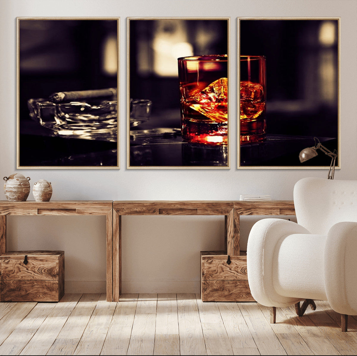 Whiskey and Cigar Canvas – Luxurious Wall Art for Home or