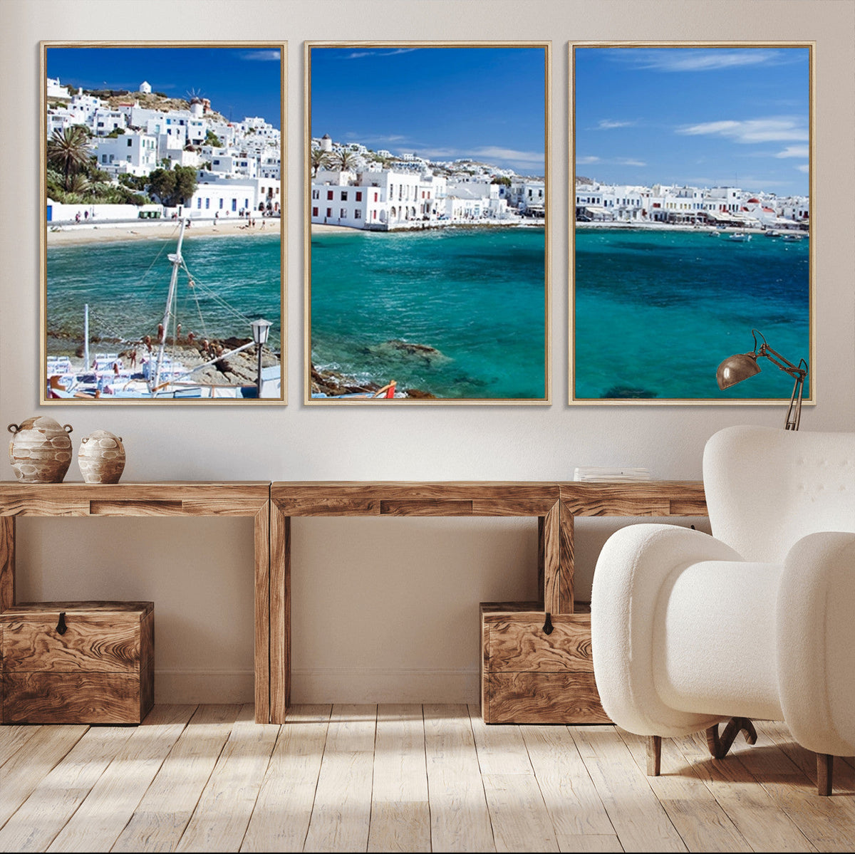 Santorini Wall Art Canvas Print