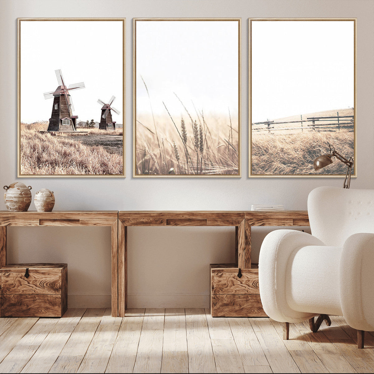 Farm Prints Set, Farmhouse Wall Art Canvas, Country House