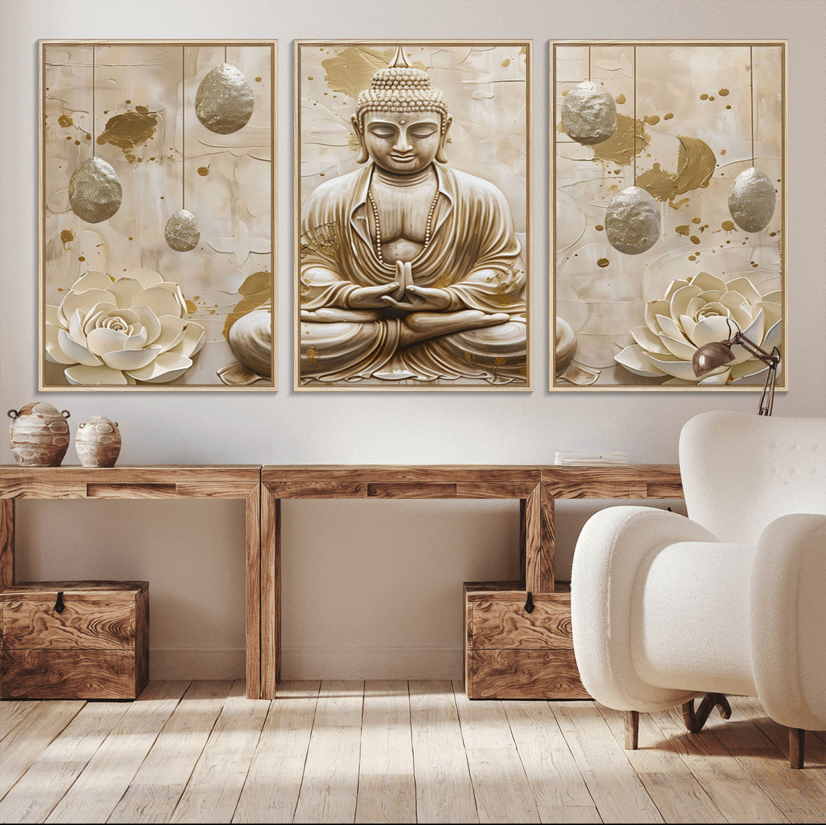 Serene Buddha Wall Art | Yoga Room Decor and Meditation Wall
