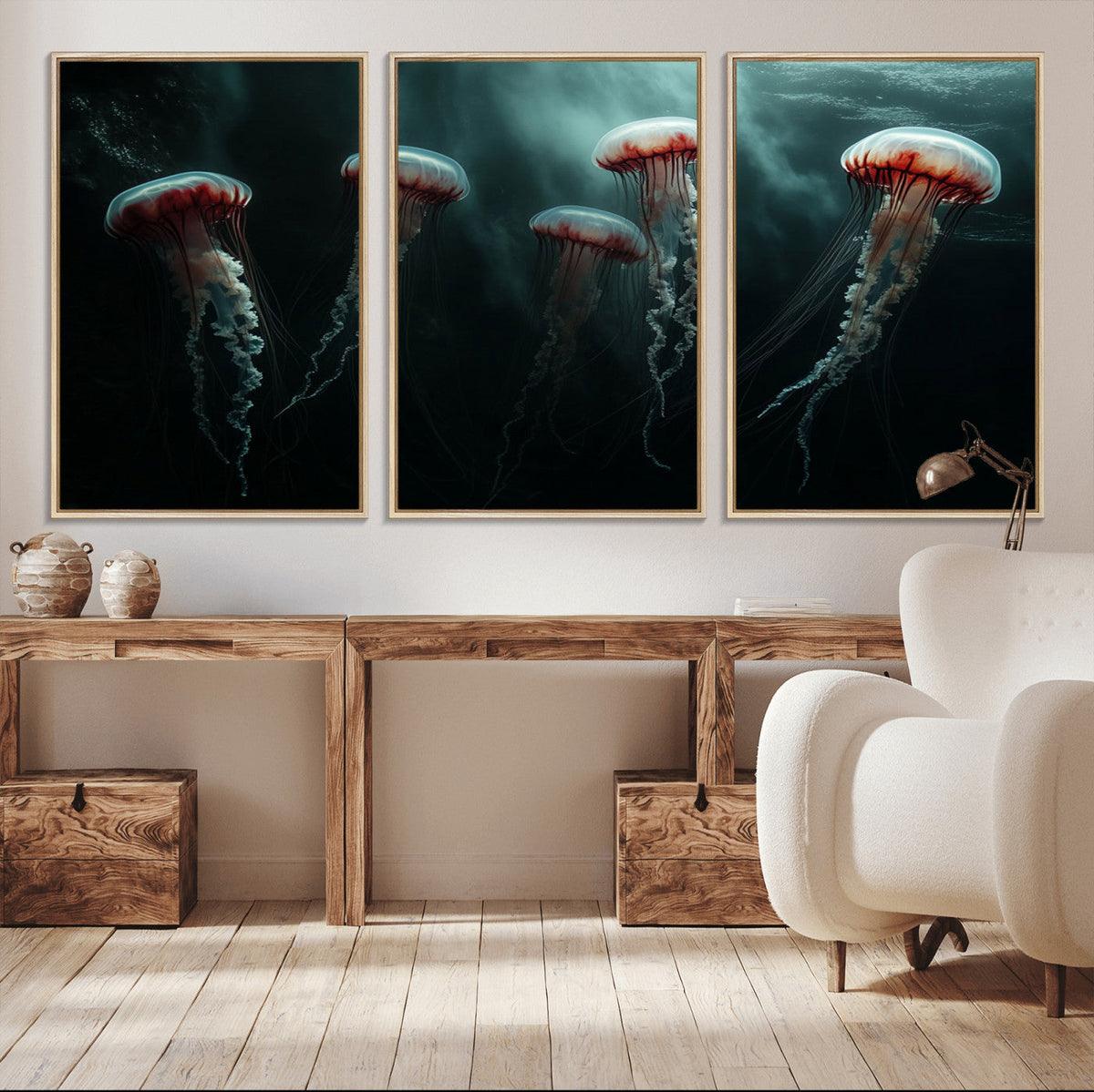 Abstract Jellyfish Wall Art Canvas Print