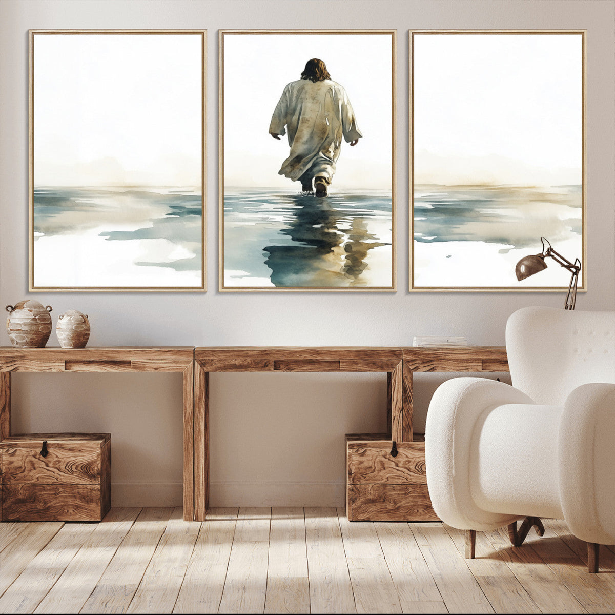 Abstract Jesus Wall Art Canvas Print, Christian Wall Art,