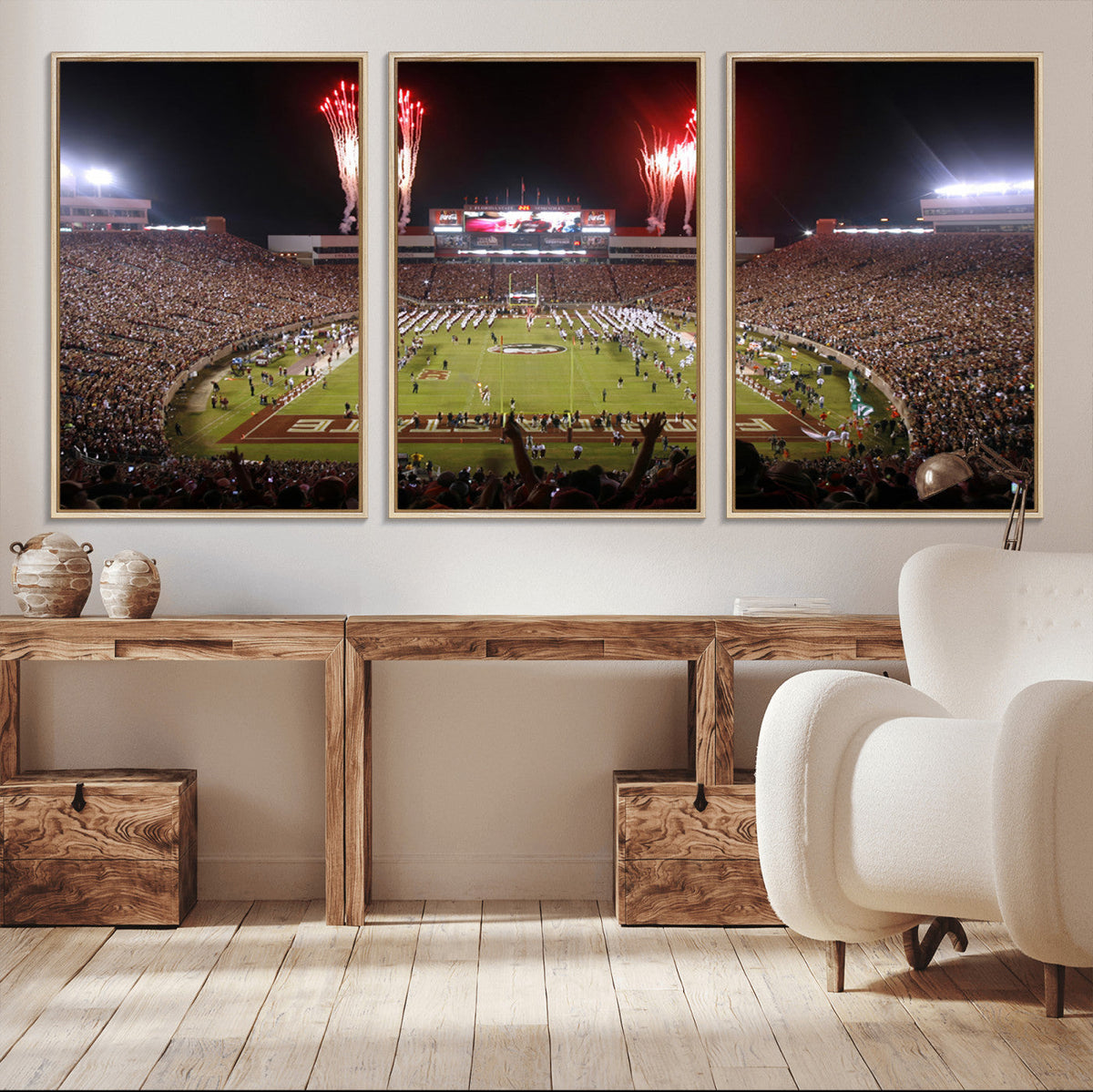 Framed Florida State Seminoles Football Team Print -