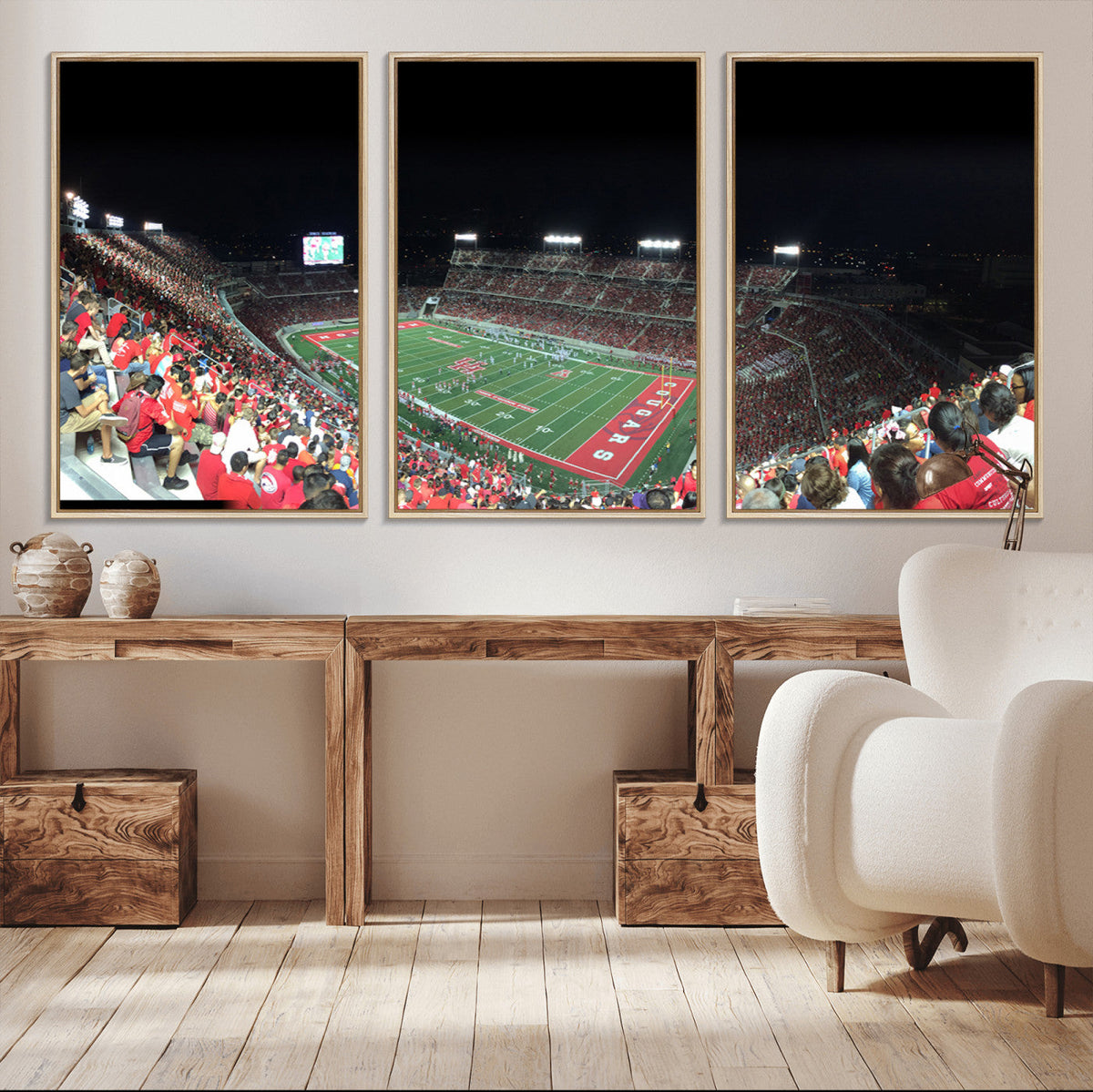 Houston Cougars Football Team Print - Houston TDECU Stadium