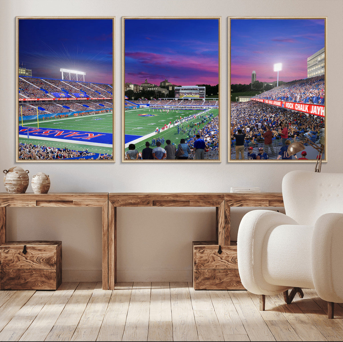 University of Kansas Jayhawks Football Team Print Canvas-