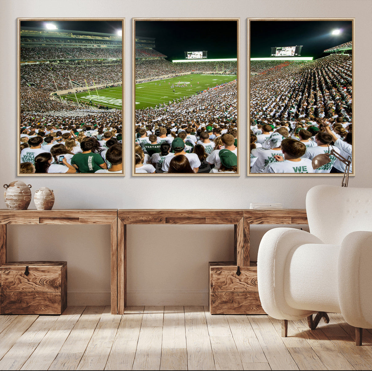 Michigan State Spartans Football Canvas Print - East Lansing
