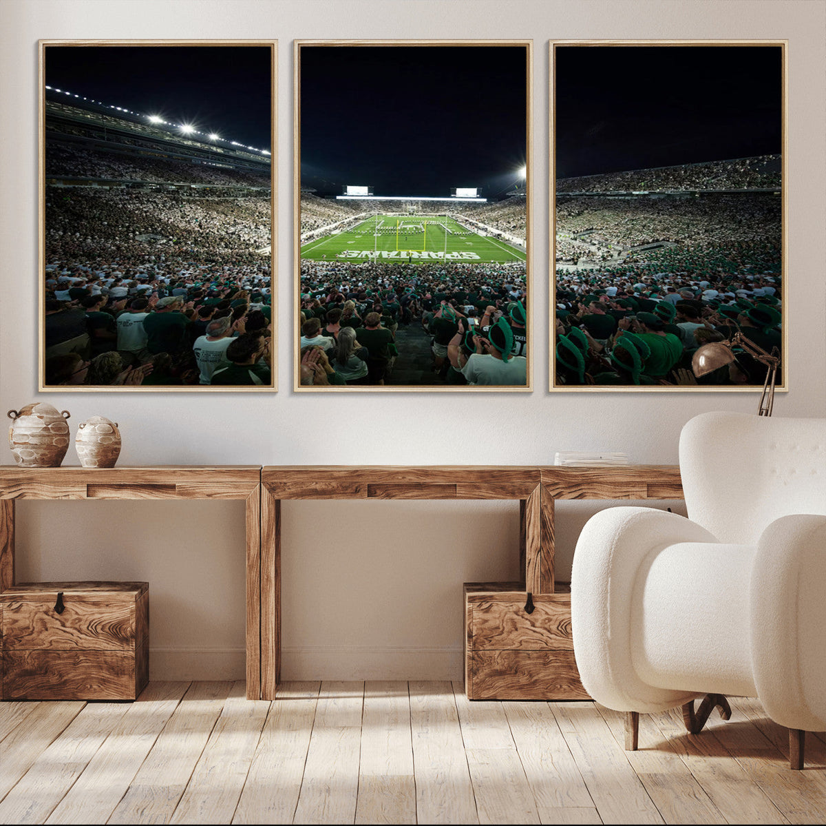 Framed Michigan State Spartans Football Team Print - East