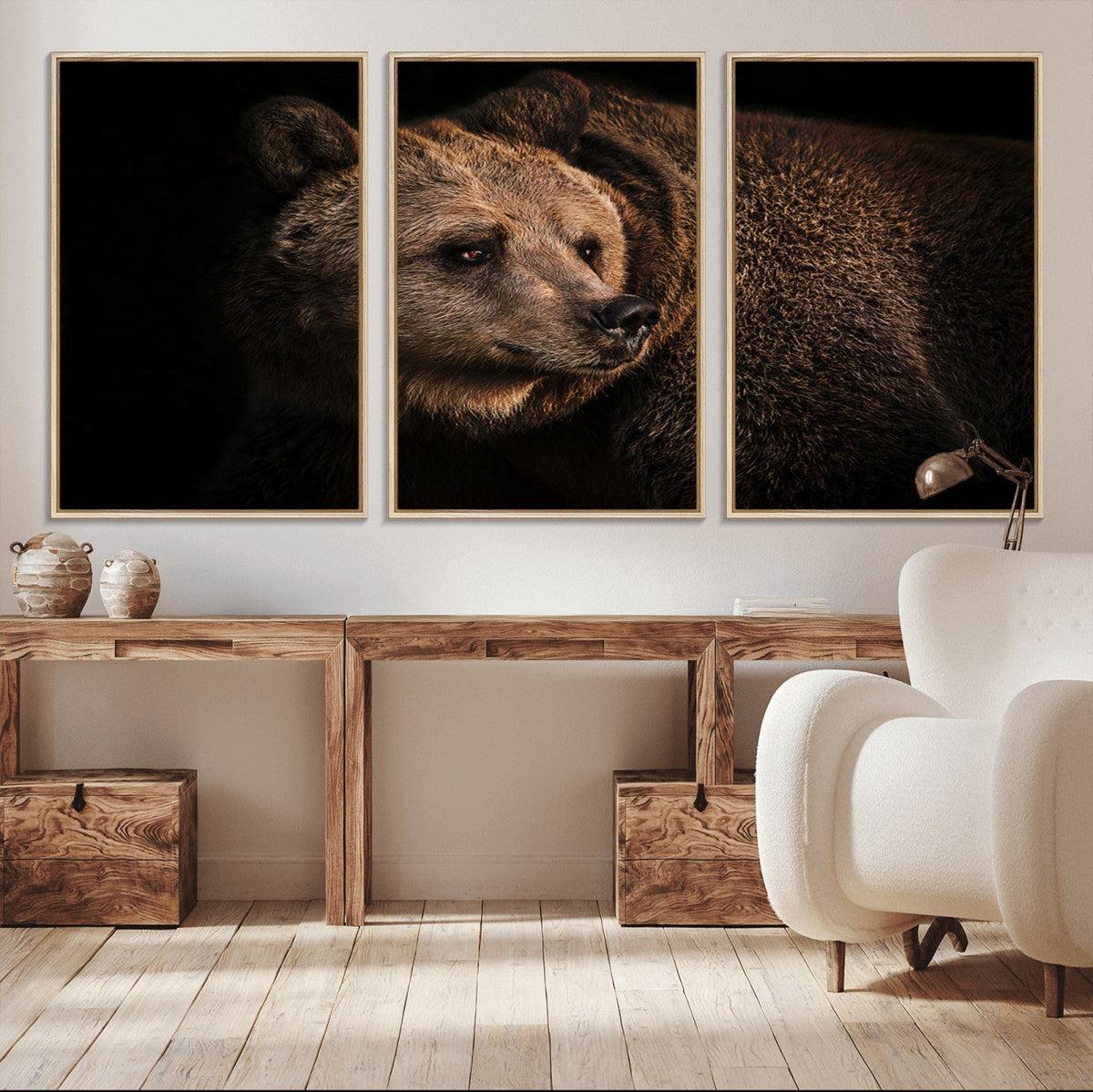 Wild Grizzly 399 Bear Canvas Wall Art Print, Bear Animal