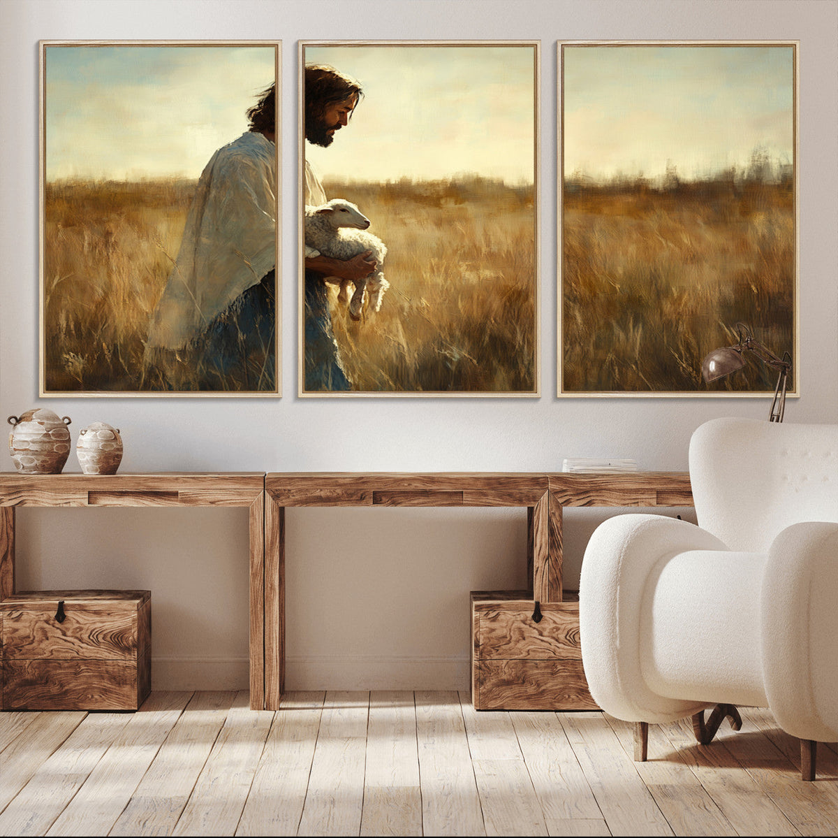 Jesus the Good Shepherd Wall Art Canvas Print -