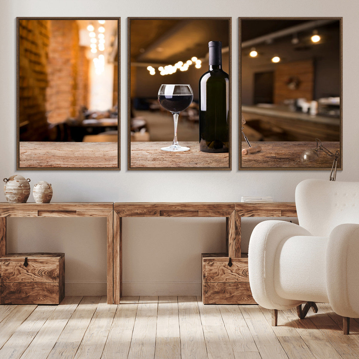 Wine and Bottle Wall Art Canvas Print