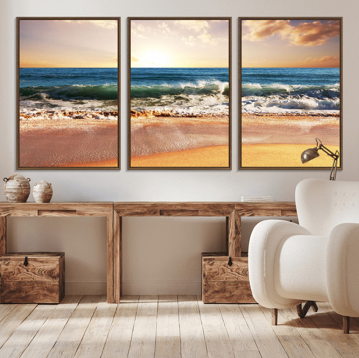 Serene Beach Path Canvas Art, Giclee Canvas Print with