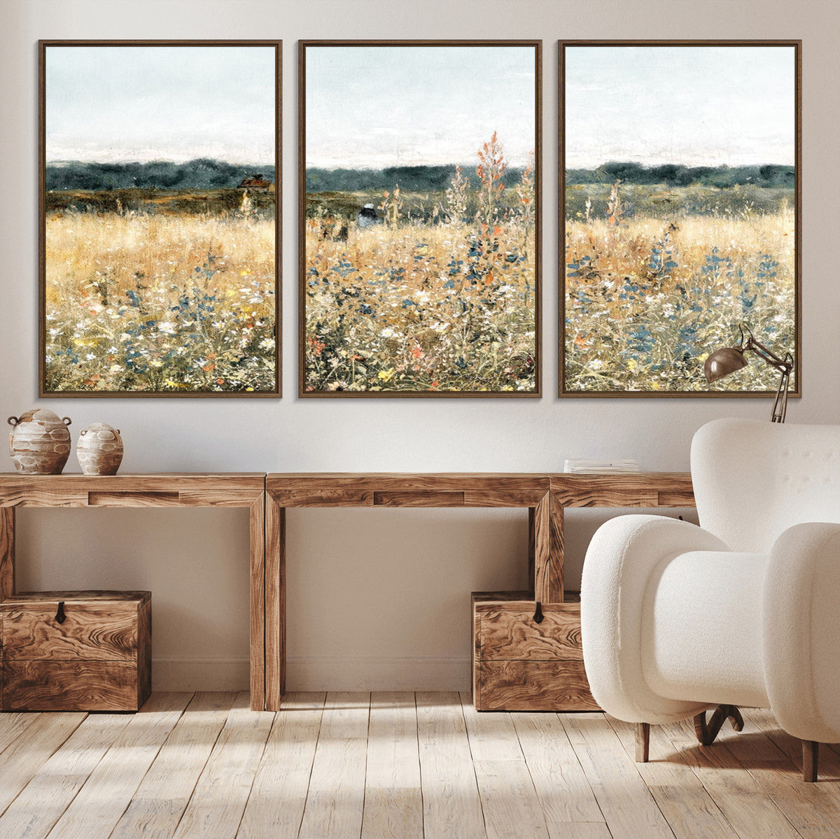 Wildflower Field Wall Art Canvas | Nature-Inspired Landscape