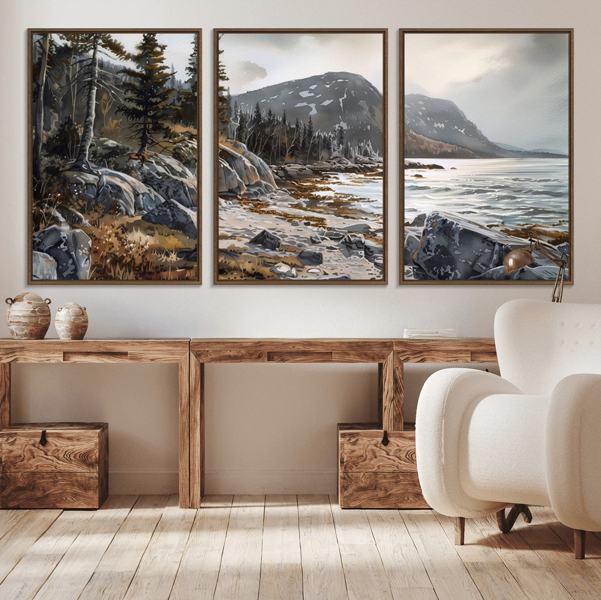 Serene Coastal View of Acadia National Park - Stunning