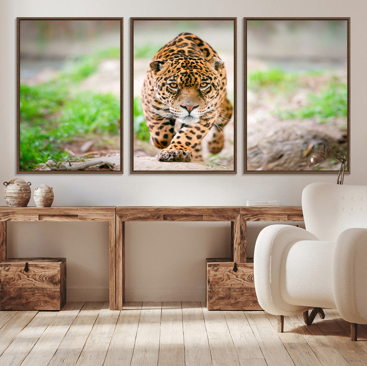 Leopard on the Prowl - Stunning Large Framed Leopard Wall